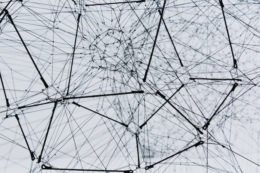 En abstrakt visualisering av ett nätverk